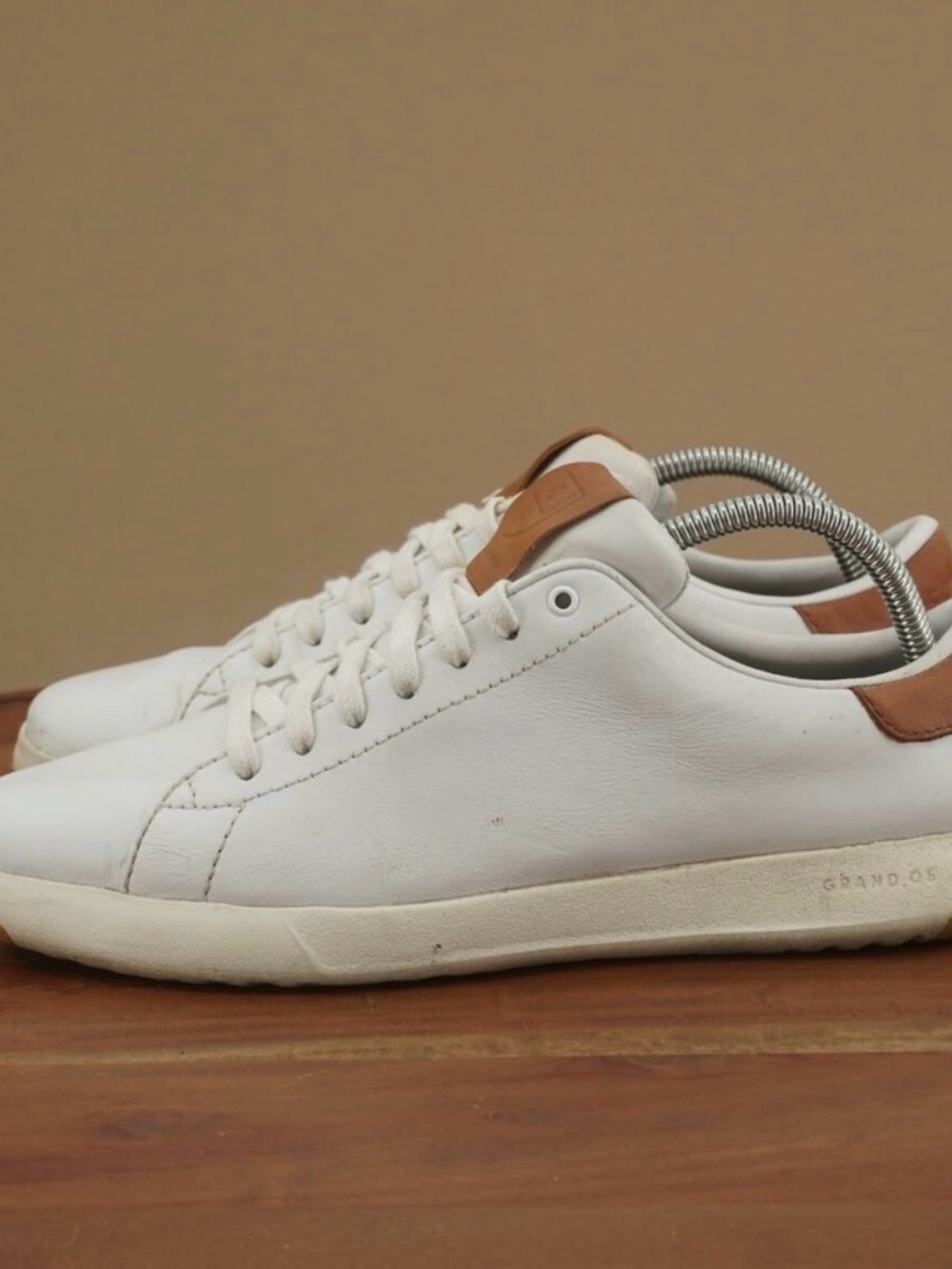 Cole Haan Men’s GrandPrø White/Brown Sneakers - Picture 3 of 6